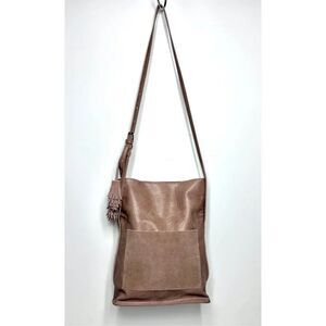 Antik Kraft Boho Brown Suede Vegan Leather Fold Over Crossbody Purse Tassel